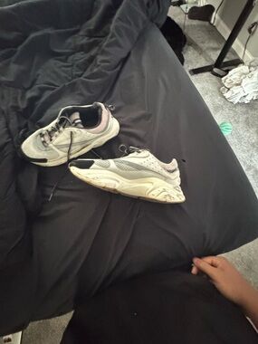 Dior Men's White and Pink Sneakers